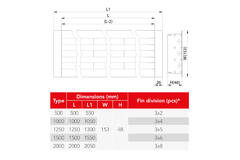 Diffuseur de ligne aluminium avec 3 lames orientables - 2000 mm - RAL 9005