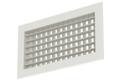 Wandrooster aluminium dubbel instelbaar – met klemveren – 600x100 mm – RAL 9010