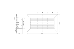 Staafrooster aluminium – met klemveren – 300x150 mm – RAL 9010