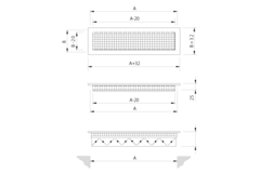 Grille murale en aluminium avec grille fixe - avec ressorts de friction - 600x300 mm - RAL 9005