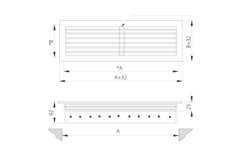 Wandrooster aluminium enkel instelbaar met regelklep – met klemveren – 300x150 mm – RAL 9016