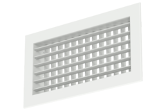 Wandrooster aluminium dubbel instelbaar – met klemveren – 200x100 mm – RAL 9016