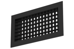 Wandrooster aluminium dubbel instelbaar – met klemveren – 600x100 mm – RAL 9005