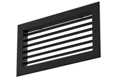 Wandrooster aluminium enkel instelbaar met regelklep – met klemveren – 300x150 mm – RAL 9005