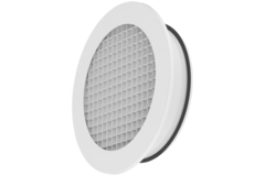 Rond wandrooster aluminium met vast raster – 500 mm – RAL 9003