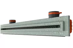 Ergovent instucbaar frameloos lijnrooster 1000 mm met aansluitdiameter 75 mm - standaard