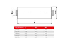 Silencieux Spiro-SAFE premium diamètre 560 mm - longueur 600 mm avec noyau (100 mm d'isolation) sans raccords enfichables
