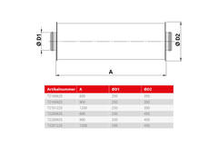 Spiro-SAFE premium geluiddemper diameter 250 mm - lengte 900 mm (100 mm isolatie)