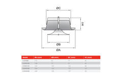 Ventilatie afvoer ventiel metaal 160mm met klemveren - DVS-C160 - RAL 9005 30% glans