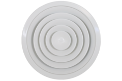 Plafondrooster rond met vast patroon Ø 150mm - RAL9010