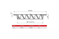 Grille murale extérieure en aluminium 150x150 mm - RAL 8016