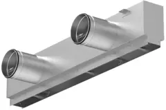 Plénum isolé avec registre de contrôle des flux d'air pour grille linéaire en aluminium à 4 lamelles - 2000 mm