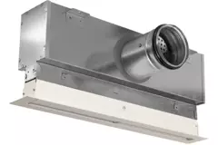 Lijnrooster aluminium met 2 instelbare patroonbladen – 1000 mm – RAL 9010 + geïsoleerd plenum met luchtdebietregelklep