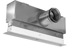 Lijnrooster aluminium met 2 instelbare patroonbladen – 1000 mm – RAL 9016 + geïsoleerd plenum met luchtdebietregelklep