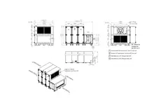 Centrales de traitement d'air Maxivent WTW avec roue à chaleur 16 000 m³/h, batterie à eau chaude et refroidissement DX, horizontale à droite - RHE 16000 H WDJR T 01