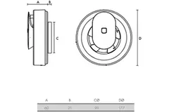 Badkamer ventilator Svara met timer, vocht- en lichtsensor 100-125mm (app-gestuurd) ZWART