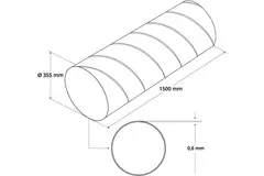 Spirobuis Ø 355mm lengte 1,5 meter - Gegalvaniseerd