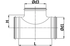 T-stuk Ø 200mm - Ø 100mm voor spirobuis (90°)