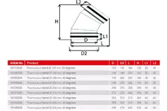 Thermoduct geïsoleerde bocht 30 graden diameter 250 mm