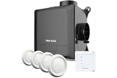 Vent-Axia Multihome BPD basis Pakket 300 m³/h + vochtsensor + RFT bediening batterij + 4 ventielen - perilex stekker