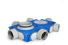 Vent-Axia Uniflexplus ventilatie verdeelbox 6x Ø90mm met tuit Ø125mm