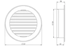 Schoepenrooster diameter 125 mm beige - VR125Y