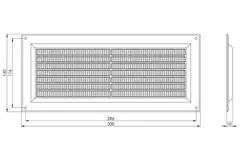Grille de ventilation rectangulaire grillagée 130 x 300 mm marron - VR1330B