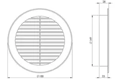 Schoepenrooster diameter 150 mm zwart - VR150M