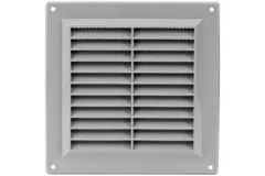 Ventilatierooster vierkant met grill 150x150 mm grijs - VR1515P