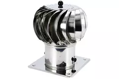 Windgedreven dakventilator Cowl 200 mm RVS inclusief plakplaat - 115m3/h