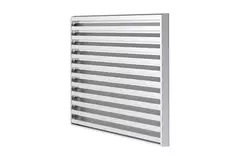Buitenmuurrooster 400x400 aluminium met vaste schoepen